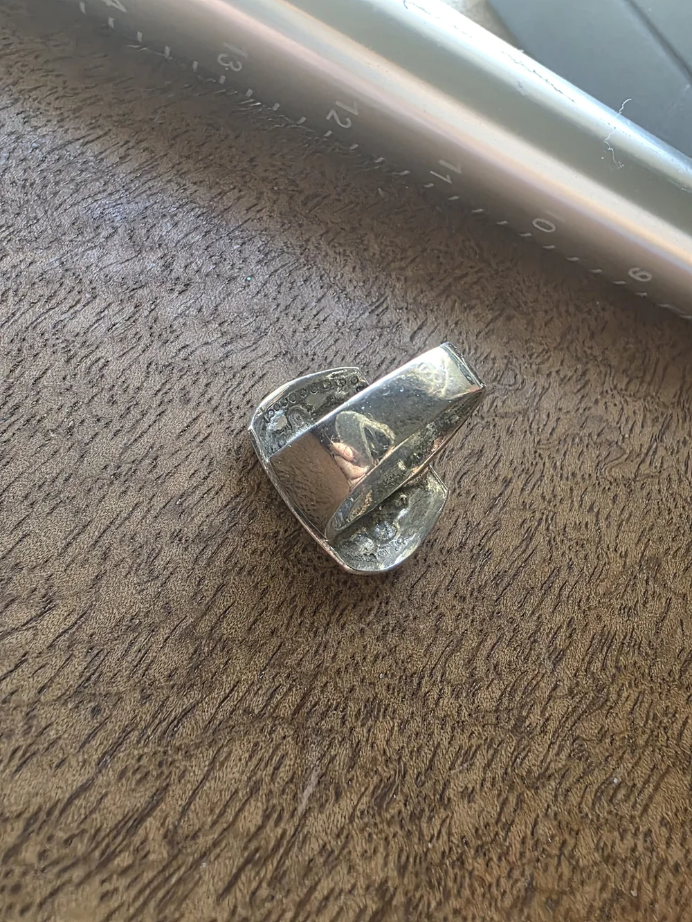 Ornate Artisan Made Floral Shield Ring in Silver